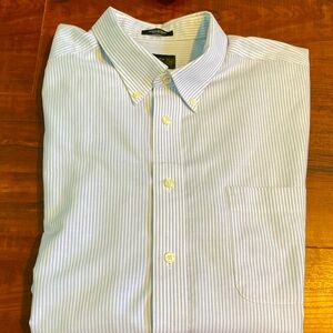 Eddie Bauer Striped Button Down Cotton Dress Shirt XL Tall